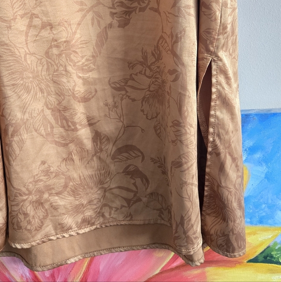 Stars Above Gold Floral Satin Slip Midi Dress - Picture 7 of 10